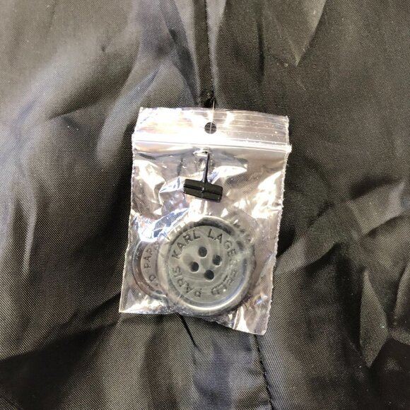 Karl Lagerfeld Paris Tweed Pattern Fringe Blazer - Picture 8 of 14